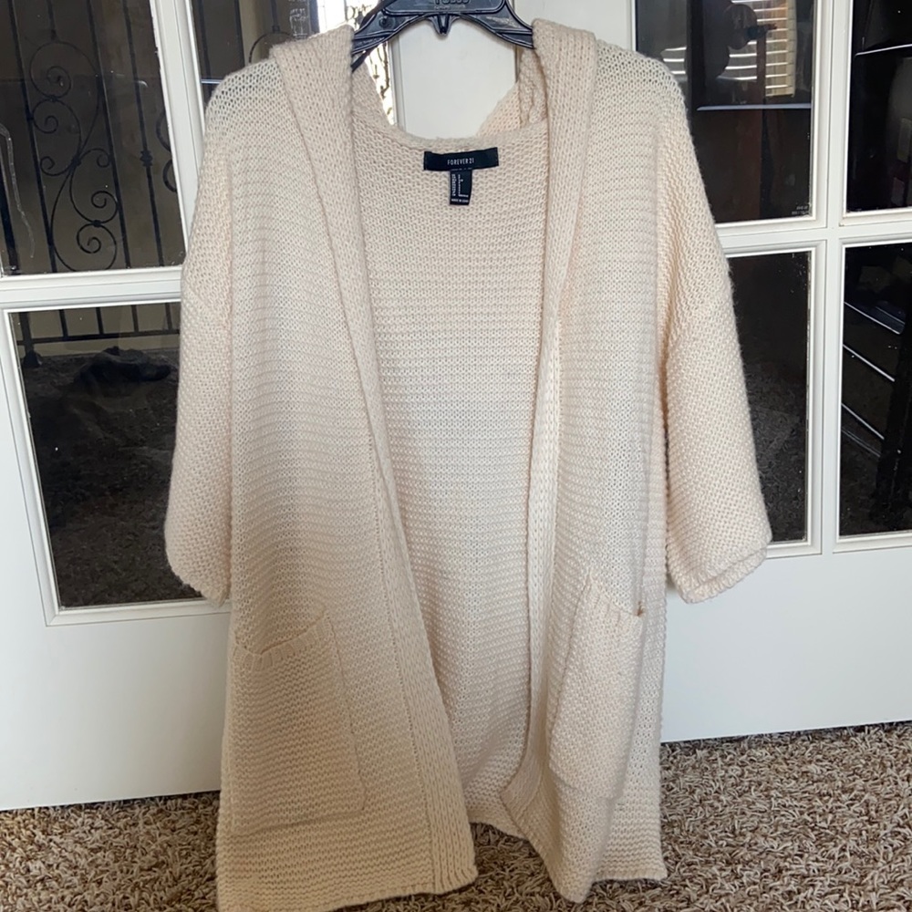 White sweater cardigan